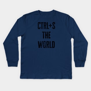 ctrl+s the world (light) Kids Long Sleeve T-Shirt